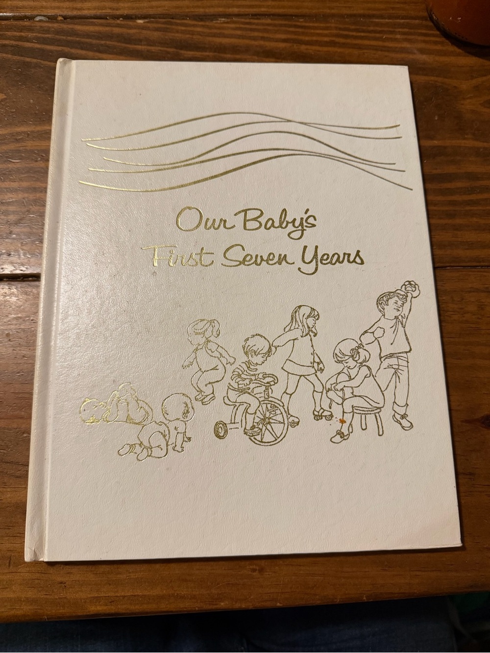 Our Baby's First Seven Years Memory Book - Cream with Gold Accents